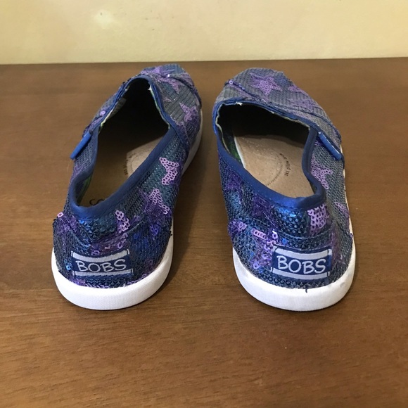 Womens Size 6.5 Blue and Purple Sequin Star Slip On Bobs - Picture 7 of 9